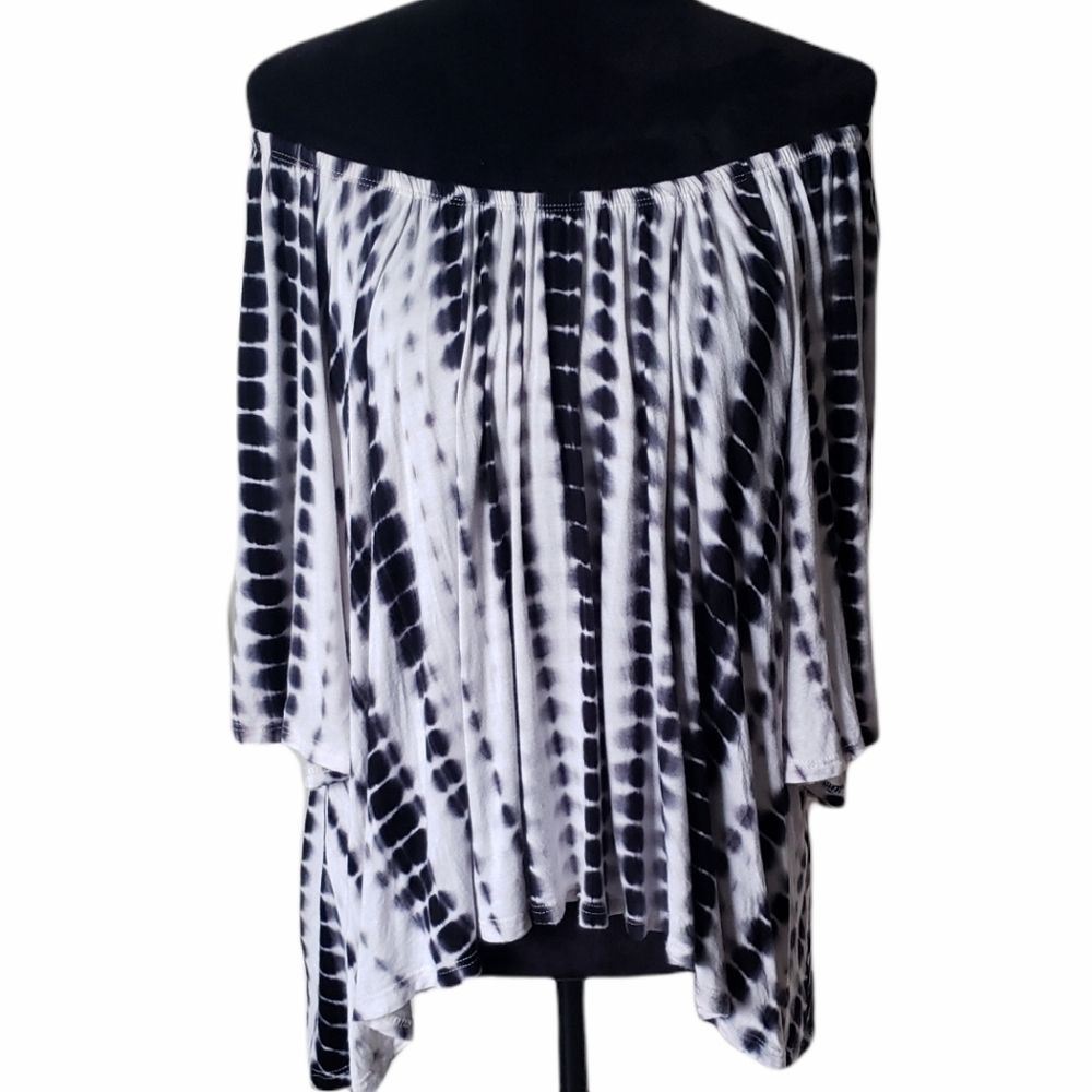 Jondie Tie Dye Hi-Lo Off Shoulder Top